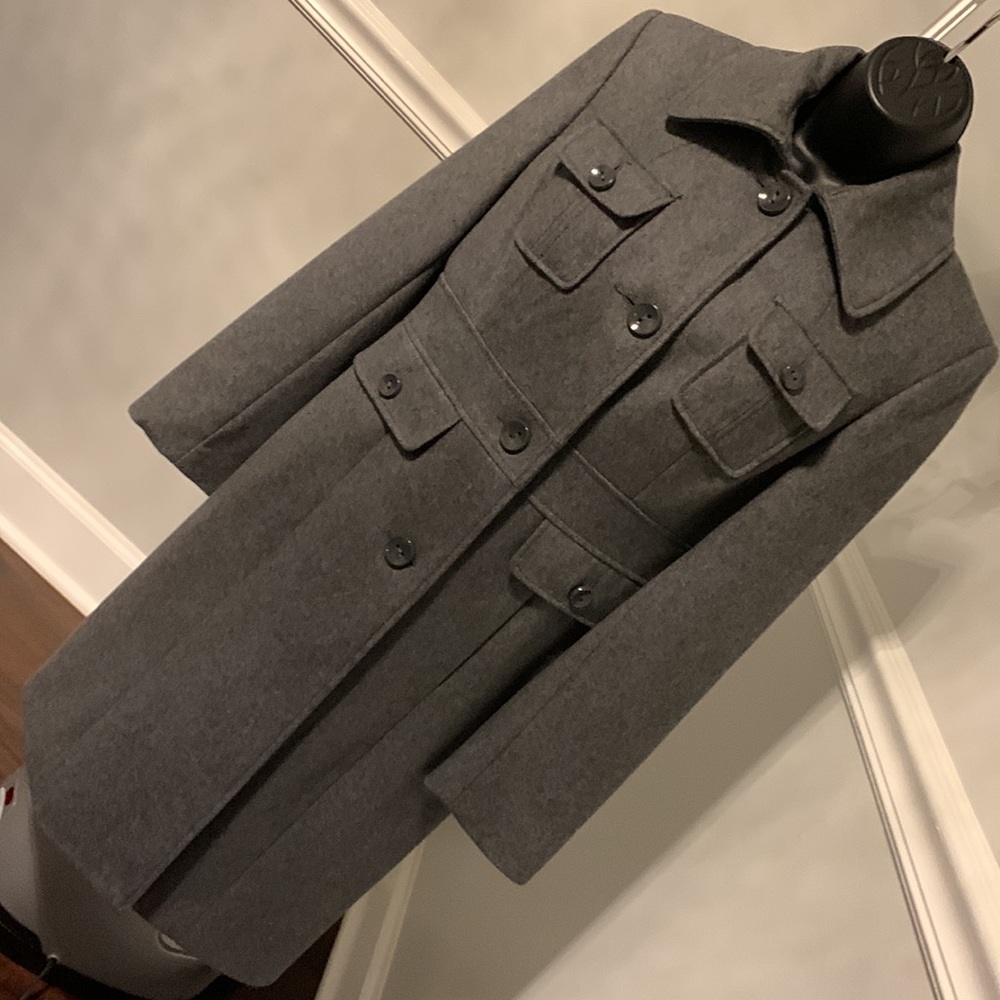 Kenneth Cole Reaction Medium Gray Heather Wool Coat Size 4